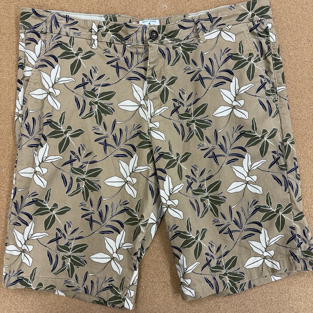 Jack & Jones Regular Fit JJIBowie Print‎ Mens 32-33 Shorts Tan with Floral Print